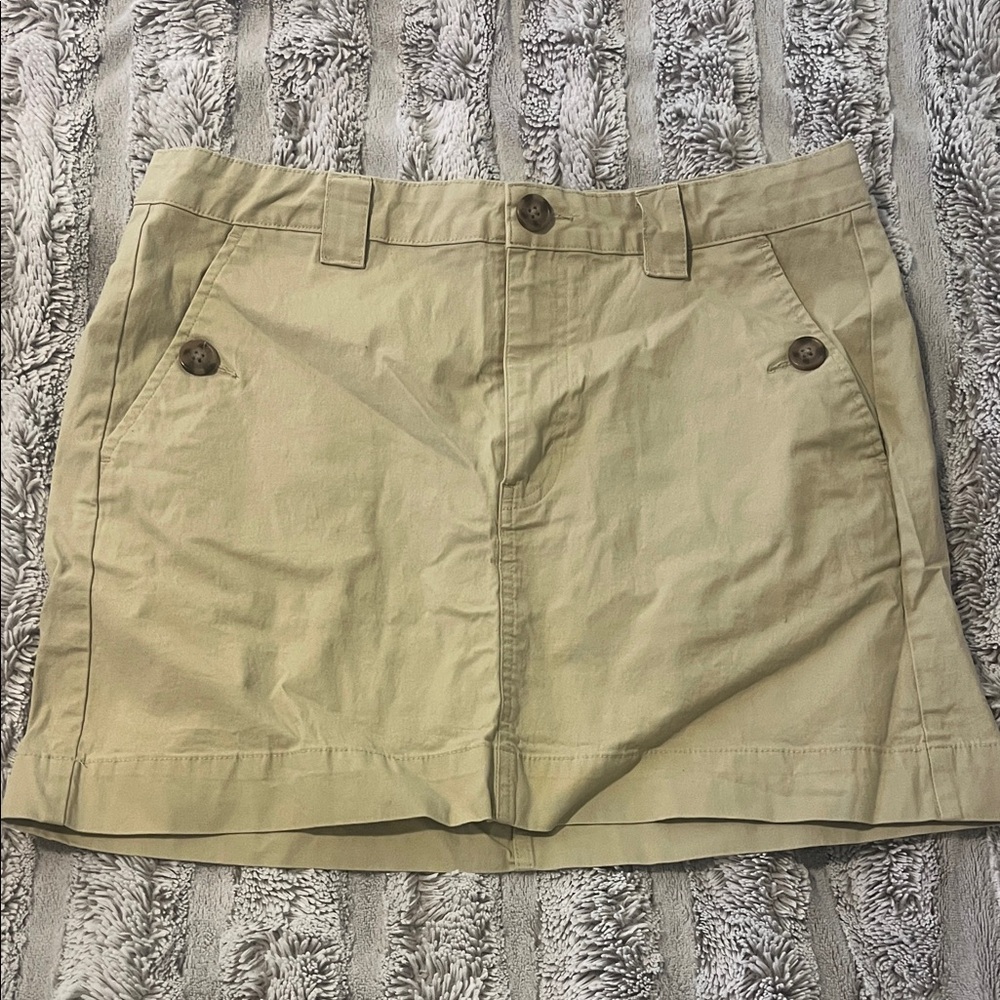 Wild Fable Tan Button-Detail Skirt